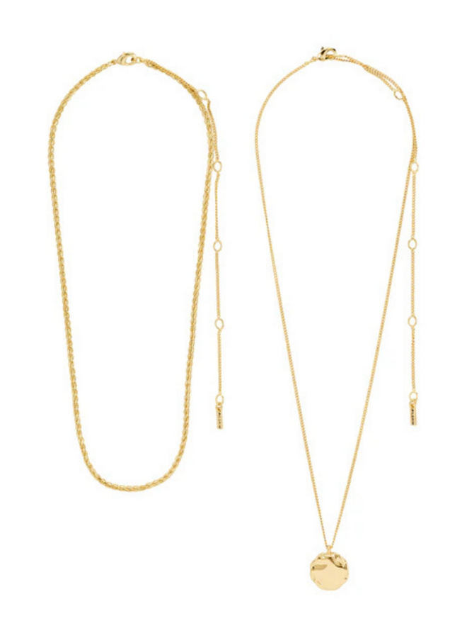 Pilgrim DECLAN necklace 2-in-1 set, gold-plated