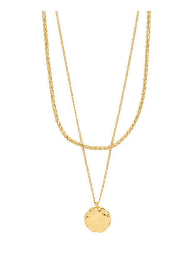 Pilgrim DECLAN necklace 2-in-1 set, gold-plated