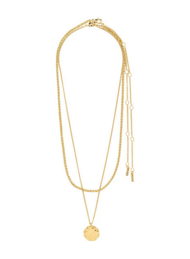 Pilgrim DECLAN necklace 2-in-1 set, gold-plated