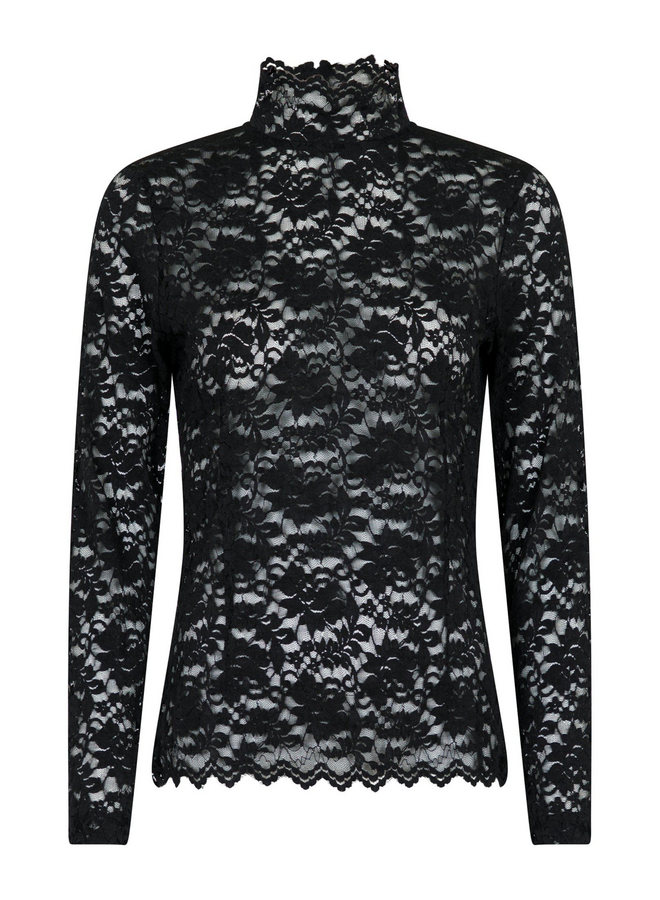 Neo Noir Liza Laceflower Blouse Black