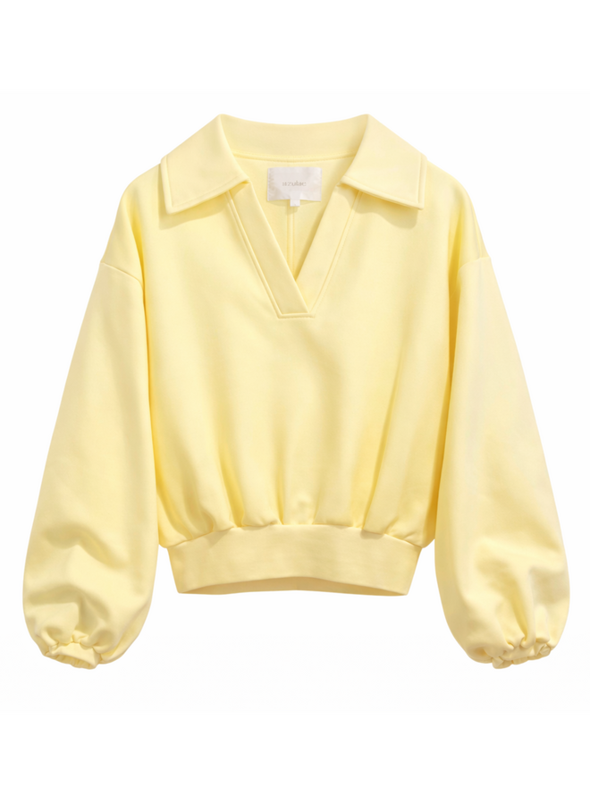 Azulae Mylena Polo Sweater Pastel Yellow