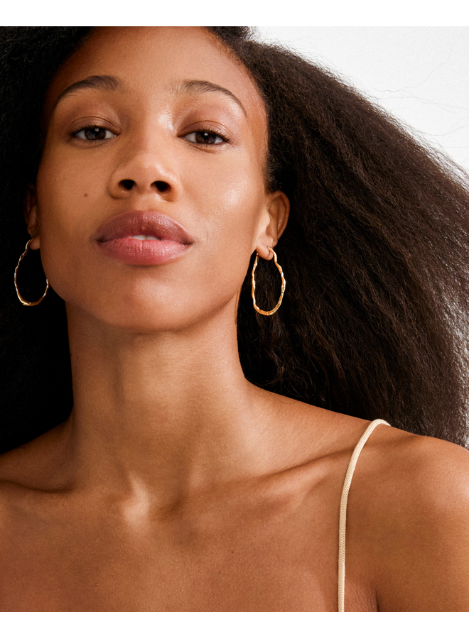 Pilgrim TIMBER hoop earrings gold-plated