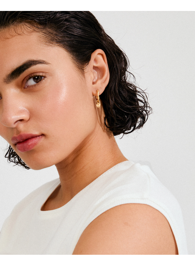 Pilgrim FIRE hoop earrings gold-plated