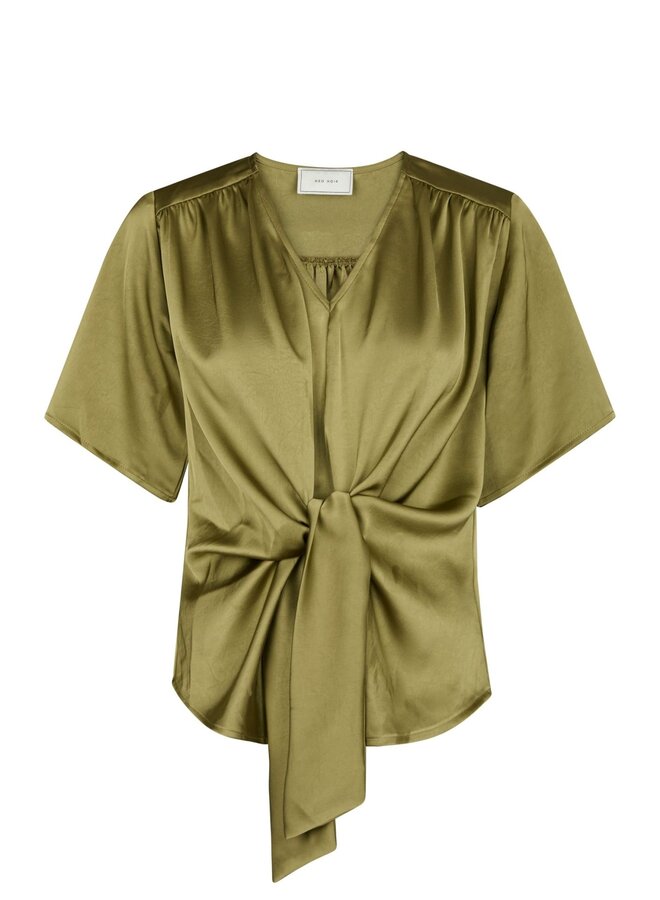 Neo Noir Casadia Heavy Sateen Blouse Sage Green