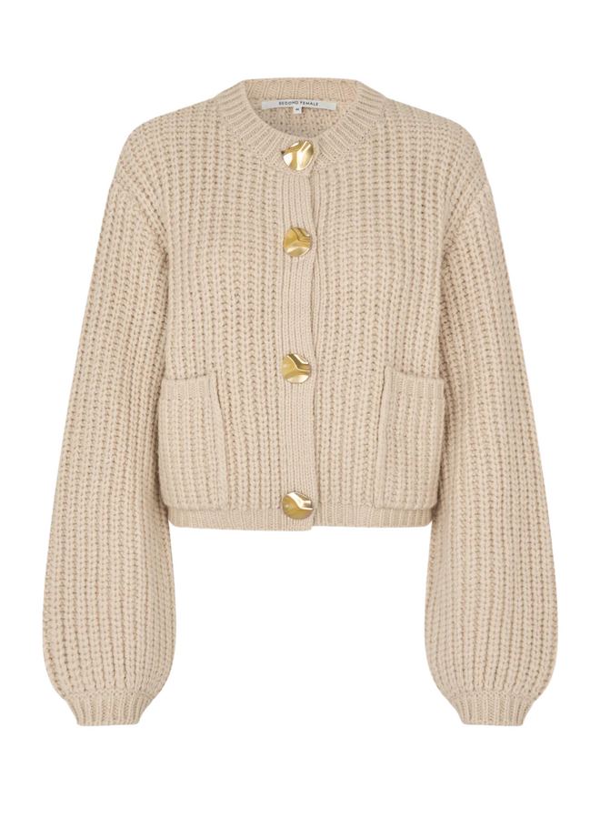 Second Female Ulrikke Knit Cardigan Soft Beige