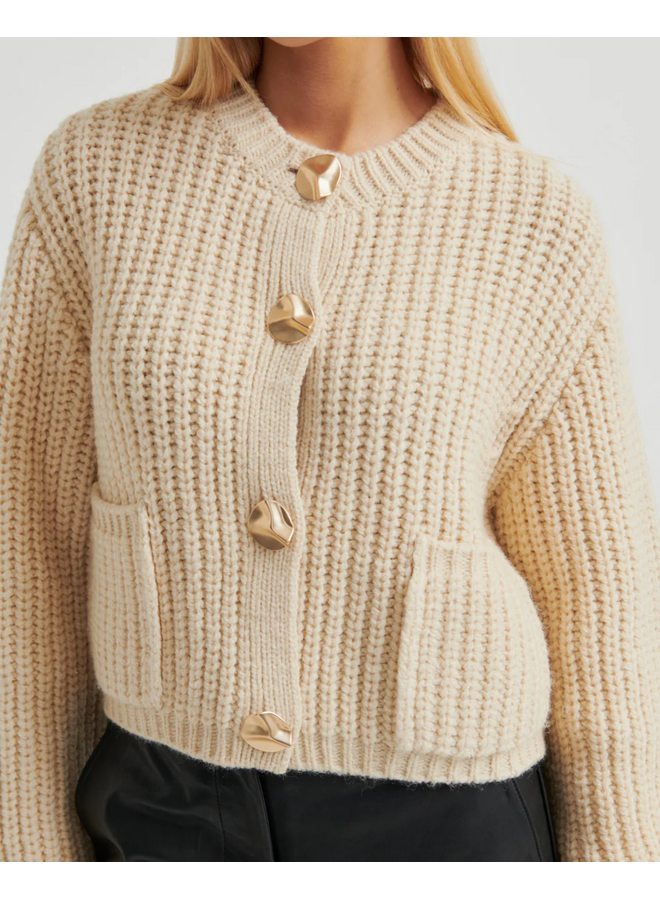 Second Female Ulrikke Knit Cardigan Soft Beige