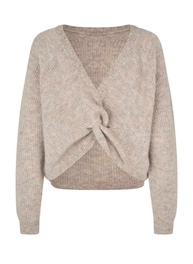Second Female Flare Knit Light Beige Melange