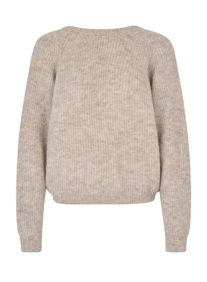 Second Female Flare Knit Light Beige Melange