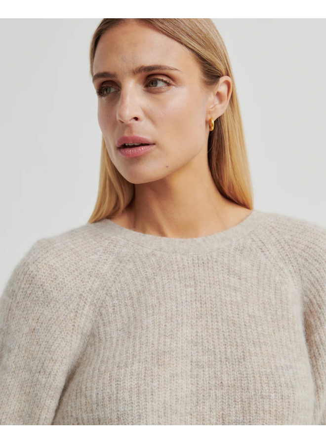 Second Female Flare Knit Light Beige Melange