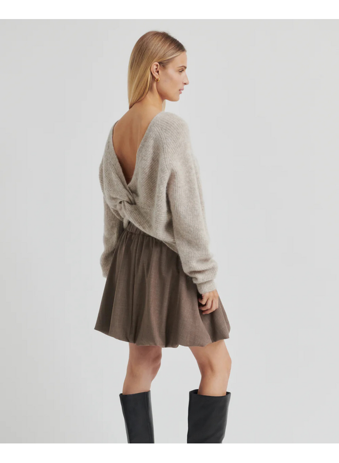 Second Female Flare Knit Light Beige Melange