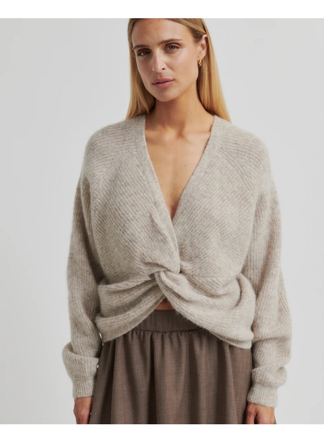 Second Female Flare Knit Light Beige Melange