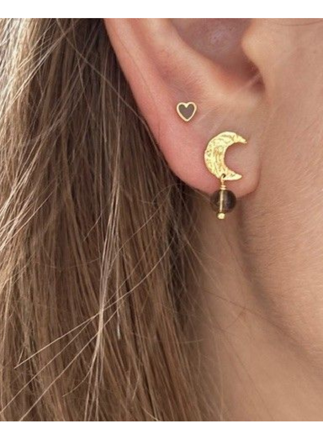 Stine A Petit Love Heart Mocha Enamel Gold - per stuk