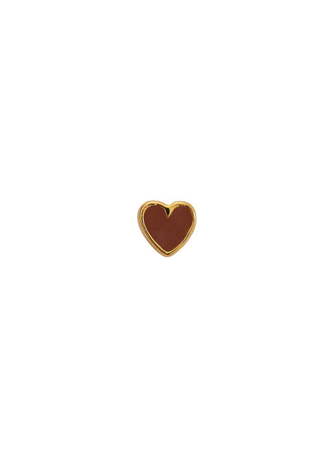 Stine A Petit Love Heart Mocha Enamel Gold - per stuk