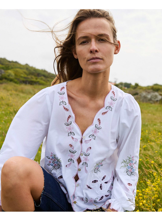 Sissel Edelbo Sada Top Organic Cotton White Pastel