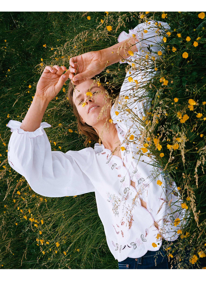 Sissel Edelbo Sada Top Organic Cotton White Pastel