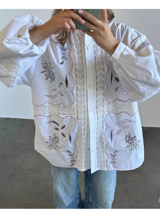 Sissel Edelbo Sada Shirt Organic Cotton White Pastel