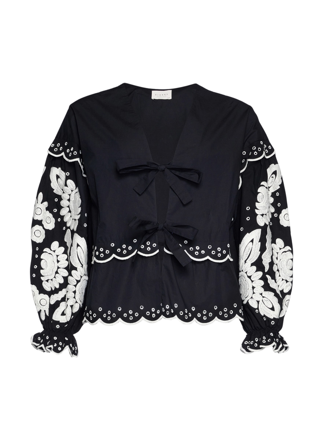 Sissel Edelbo Martha Top Organic Cotton Black W. White Swan