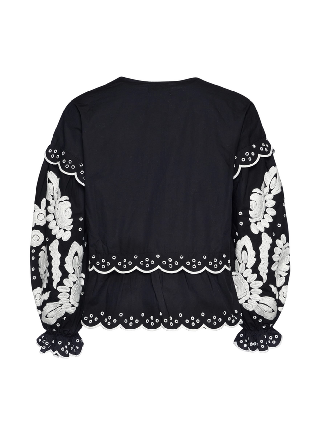 Sissel Edelbo Martha Top Organic Cotton Black W. White Swan