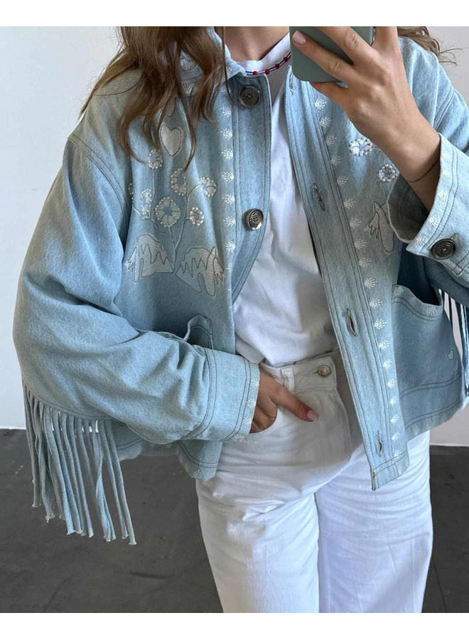 Sissel Edelbo Christer Jacket Leftover Fabric Denim ONESIZE