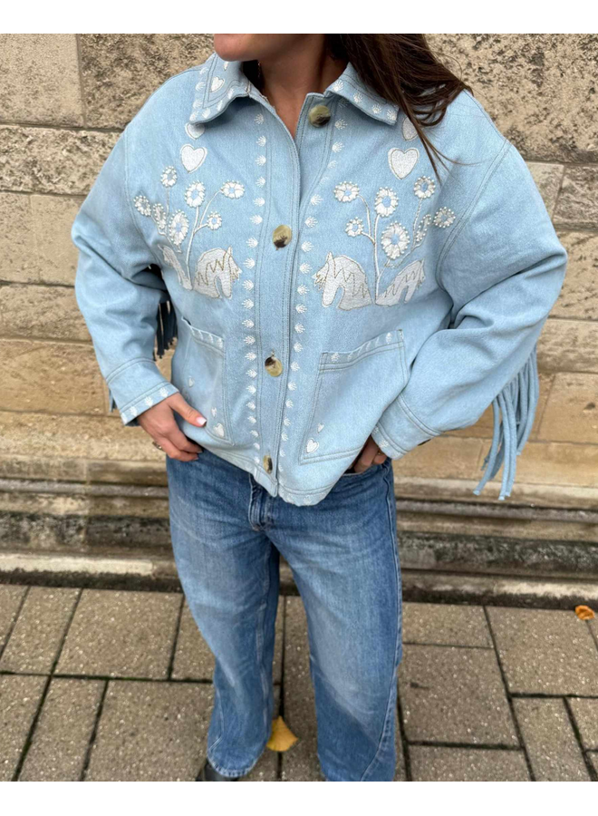 Sissel Edelbo Christer Jacket Leftover Fabric Denim ONESIZE