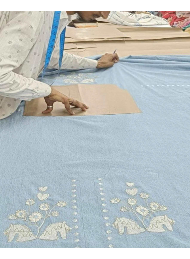 Sissel Edelbo Christer Jacket Leftover Fabric Denim ONESIZE