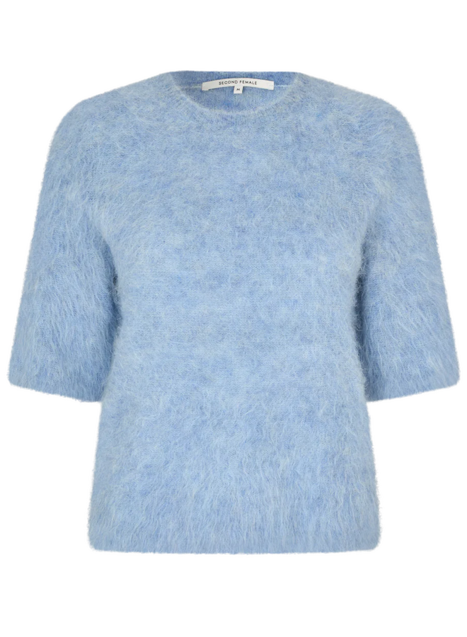 Second Female Karla Knit SS O-Neck Frozen Fjord