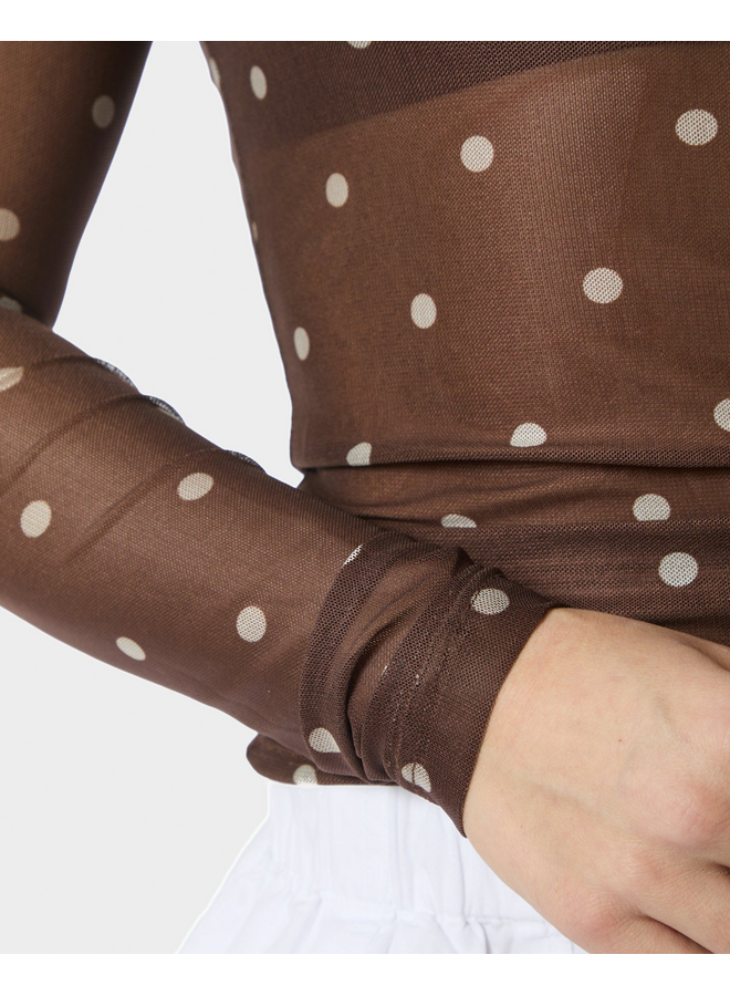Neo Noir Ella Dot Blouse Brown