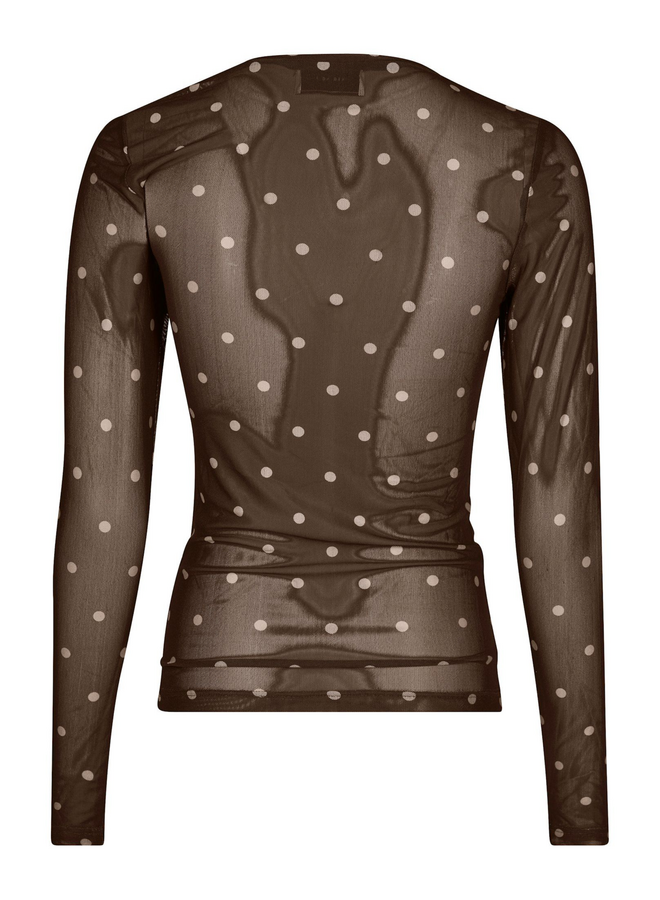 Neo Noir Ella Dot Blouse Brown