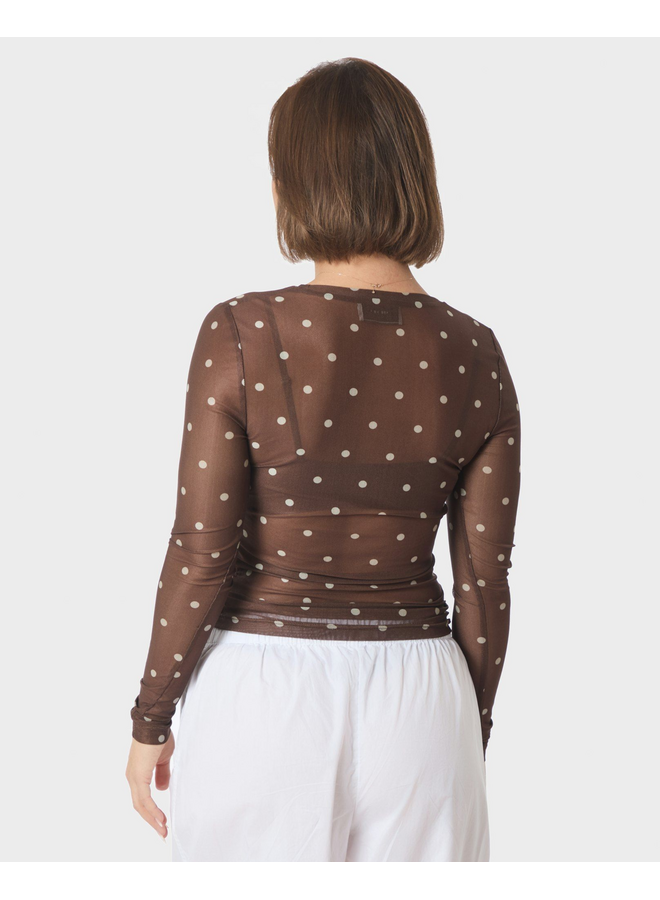 Neo Noir Ella Dot Blouse Brown