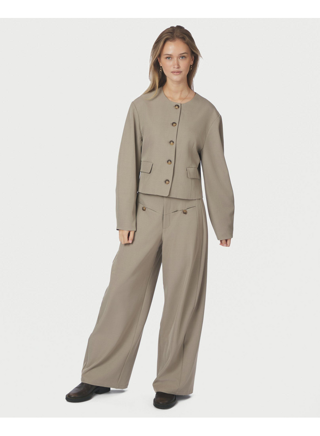 Neo Noir Massie Structure Pants Warm Grey