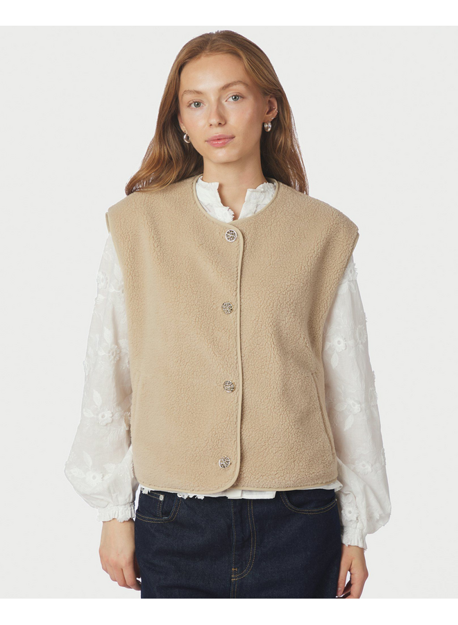 Neo Noir Mariko Teddy Vest Sand