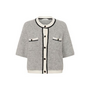 Gestuz Alpha Contrast Cardigan Light Grey Melange