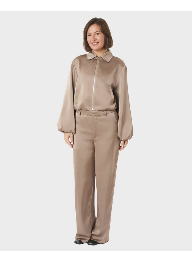 Neo Noir Denielle Heavy Sateen Jacket Dark Taupe