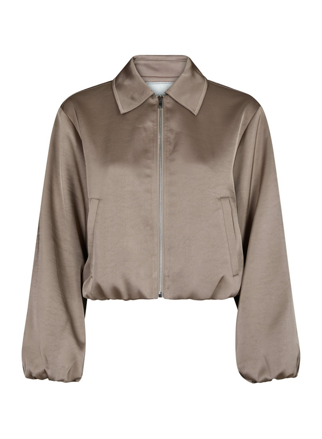 Neo Noir Denielle Heavy Sateen Jacket Dark Taupe