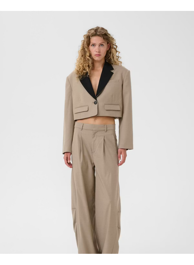 Gestuz Nella Short Blazer Olive Sand Melange