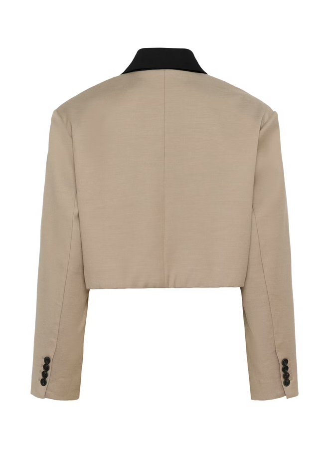 Gestuz Nella Short Blazer Olive Sand Melange