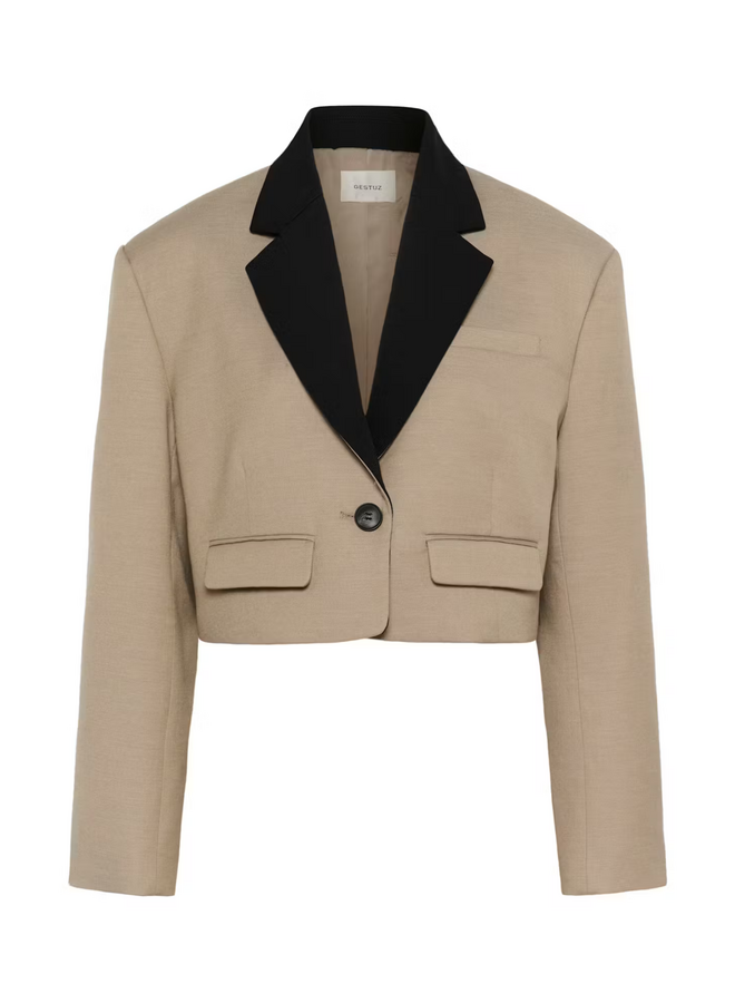 Gestuz Nella Short Blazer Olive Sand Melange