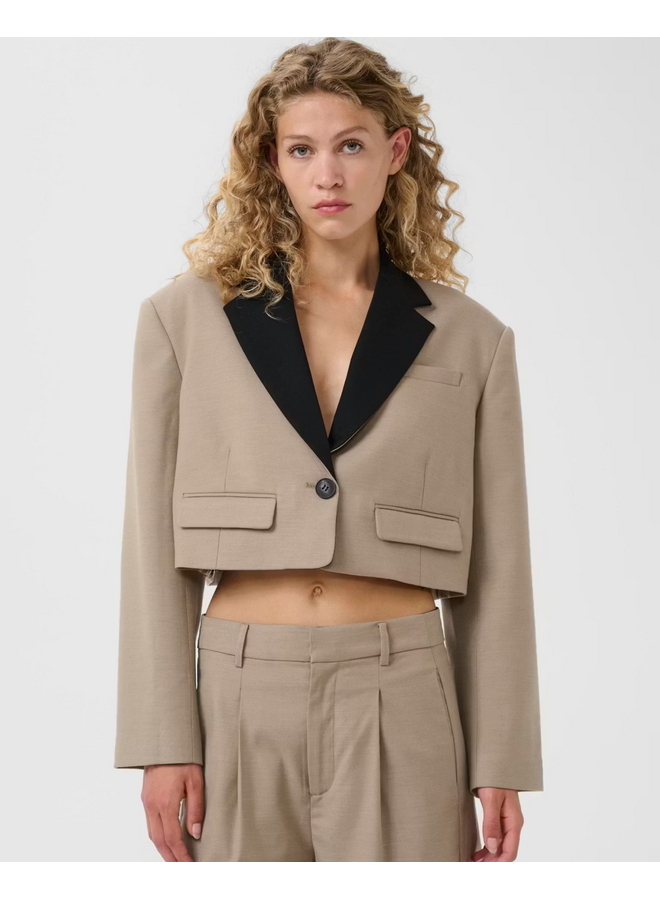 Gestuz Nella Short Blazer Olive Sand Melange