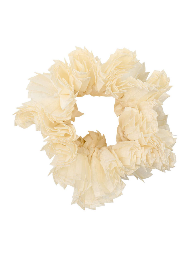 Pico Pleat Scrunchie Ivory / Wit