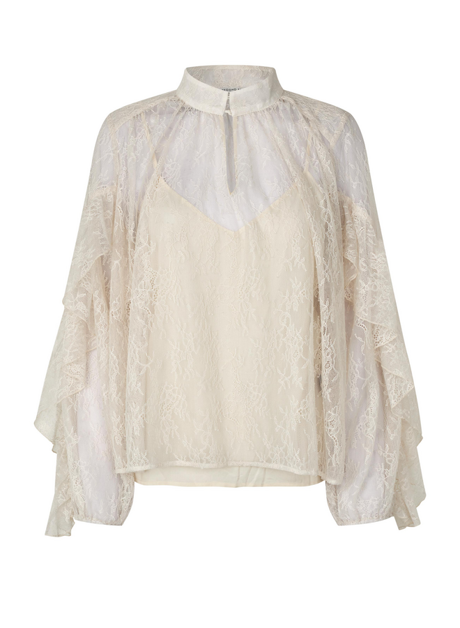 Second Female Sybell Lace Blouse Soft Beige