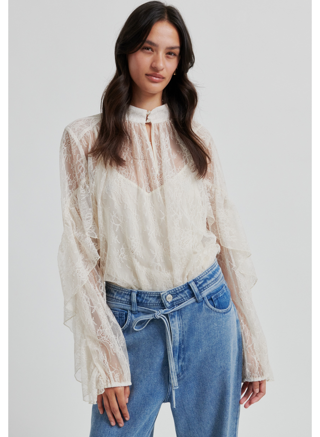 Second Female Sybell Lace Blouse Soft Beige