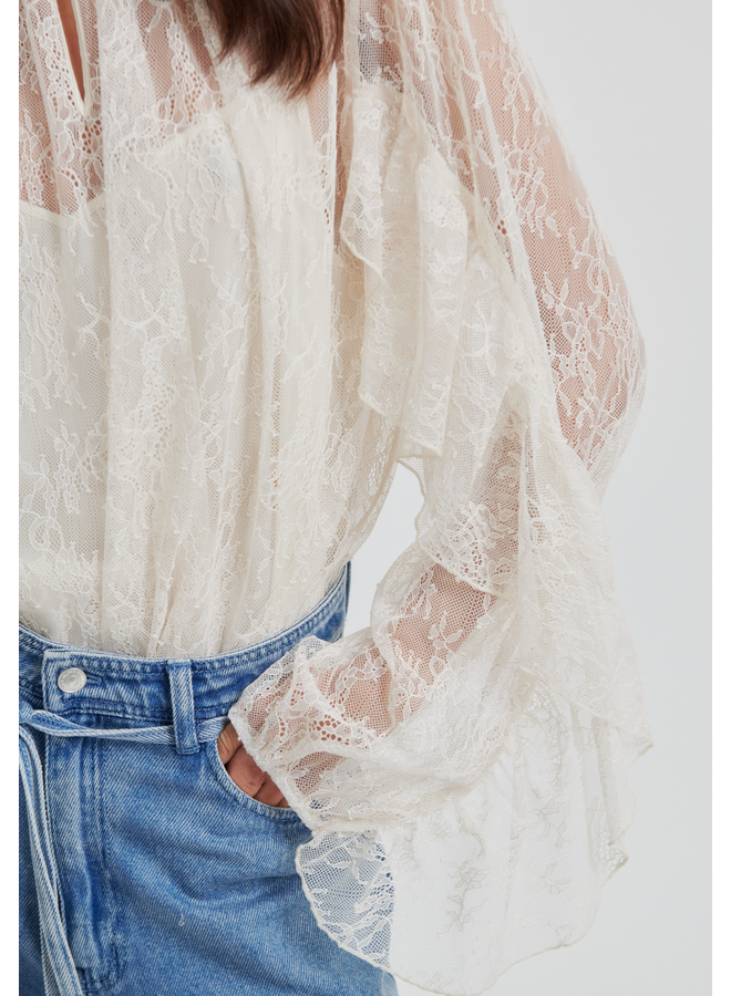 Second Female Sybell Lace Blouse Soft Beige