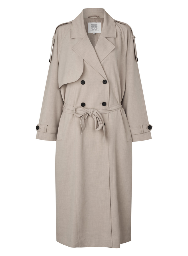 Second Female Zoie Trenchcoat Light Beige Melange