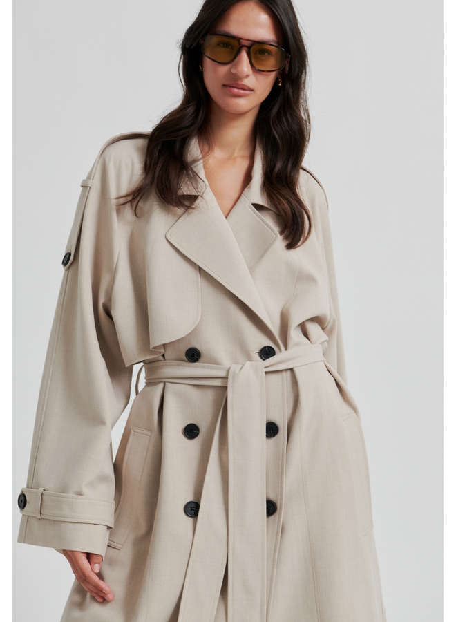 Second Female Zoie Trenchcoat Light Beige Melange