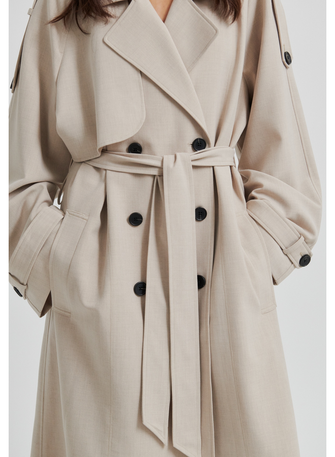 Second Female Zoie Trenchcoat Light Beige Melange