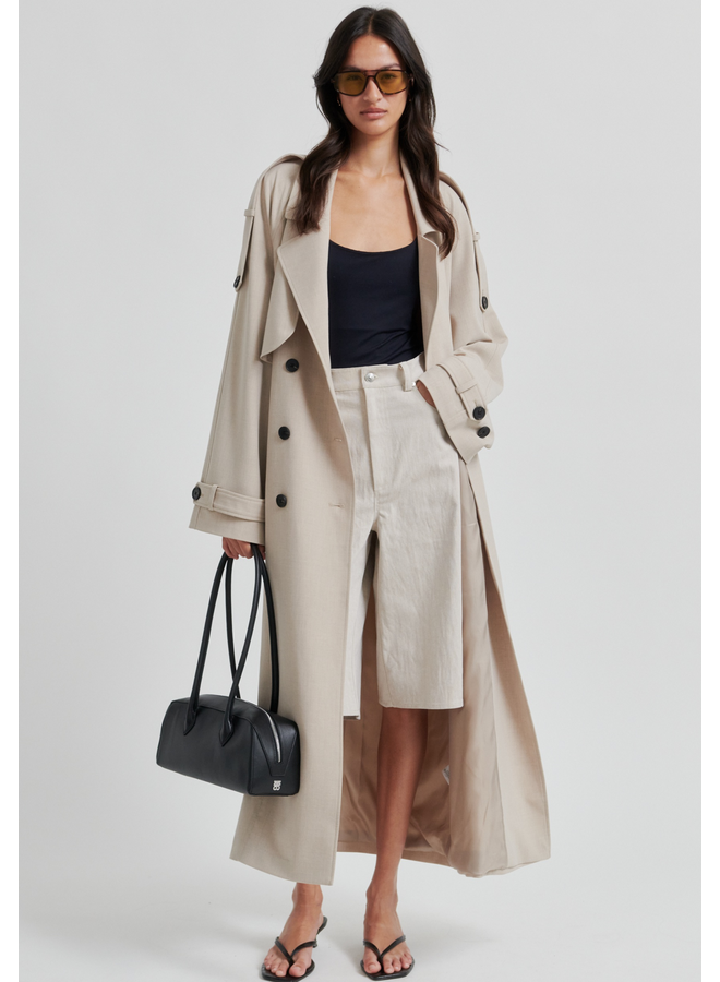 Second Female Zoie Trenchcoat Light Beige Melange