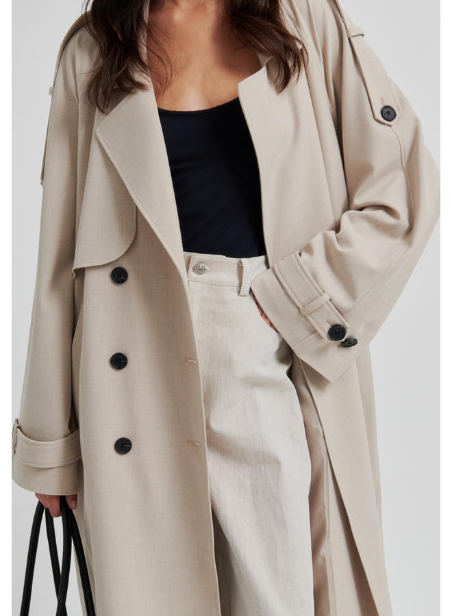 Second Female Zoie Trenchcoat Light Beige Melange