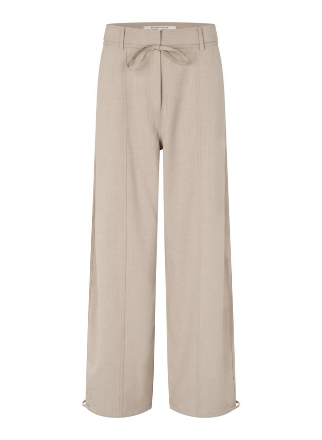 Second Female Zoie Cargo Trousers Light Beige Melange