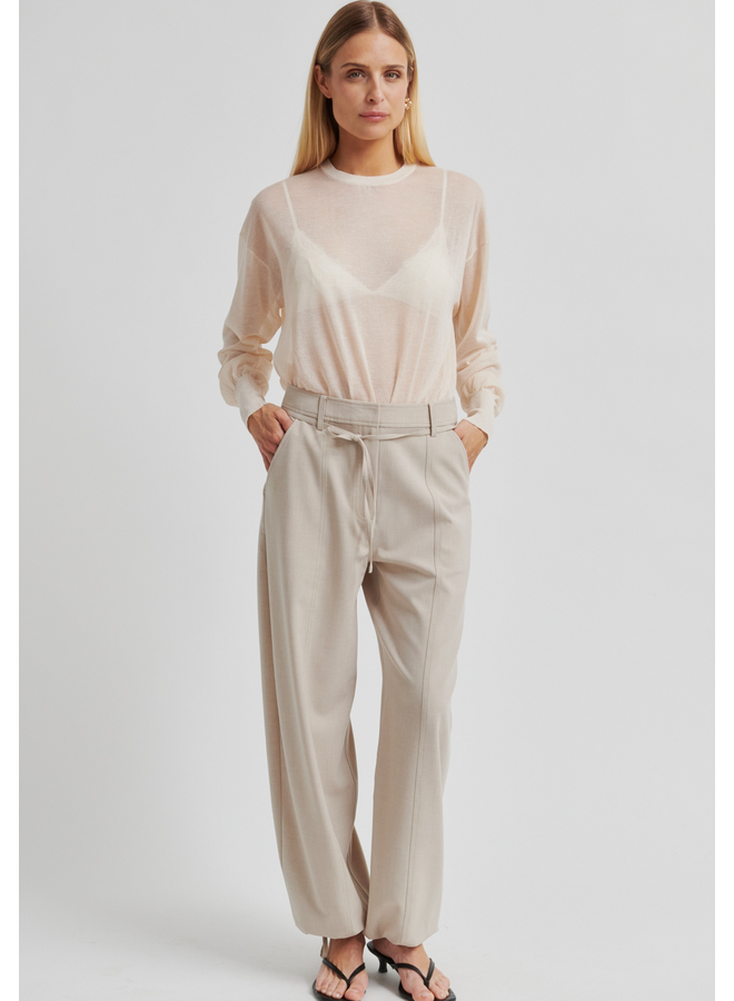 Second Female Zoie Cargo Trousers Light Beige Melange
