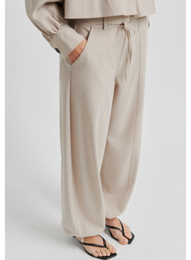 Second Female Zoie Cargo Trousers Light Beige Melange